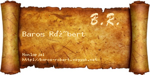 Baros Róbert névjegykártya