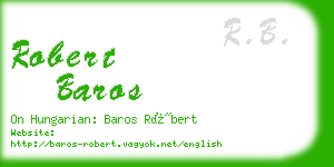 robert baros business card